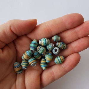 Paper beads, recycled Paper beads, large hole beads