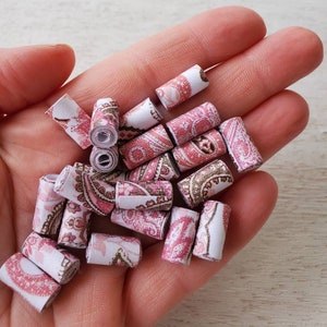 perline di carta, perline di carta riciclata, perlina a foro largo