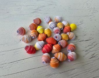 Paper beads, assorted beads, large hole bead