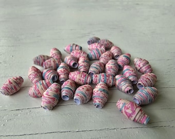 Paper beads, assorted beads, large hole bead