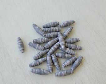 Paper beads to make handmade jewelry, recycled paper beads, large hole beads