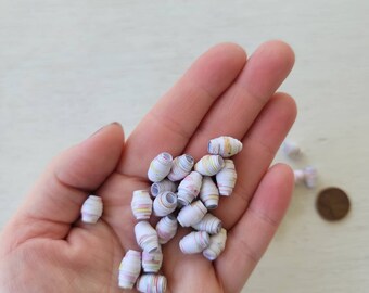 White paper beads to make handmade jewelry, recycled paper beads, diy adult craft kit