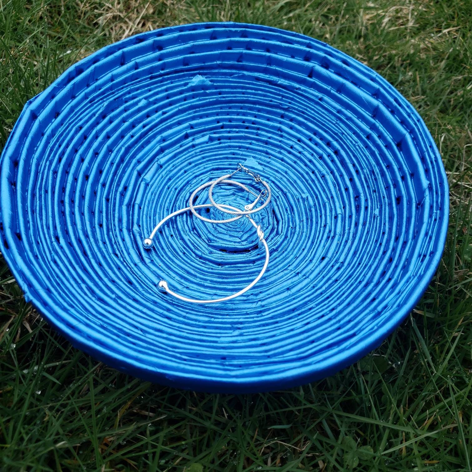 Decorative Bowl Recycled Magazine Bowl Blue Bowl - Etsy