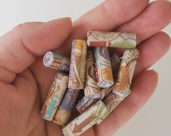 Paper beads, recycled paper beads, tube beads