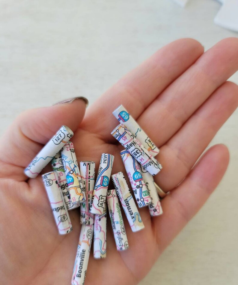 customized beads Paper beads recycled paper beads pick your state