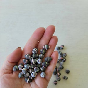 Paper beads to make handmade jewelry, black recycled paper beads