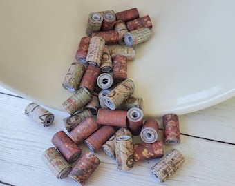 Paper beads, recycled paper beads, antique beads
