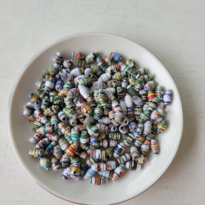 Paper beads, assorted beads, large hole bead