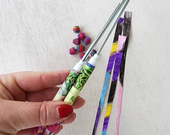 Paper bead roller set of 2, diy adult craft kit, paper beads