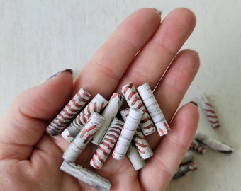 Paper beads, recycled paper beads, baseball beads