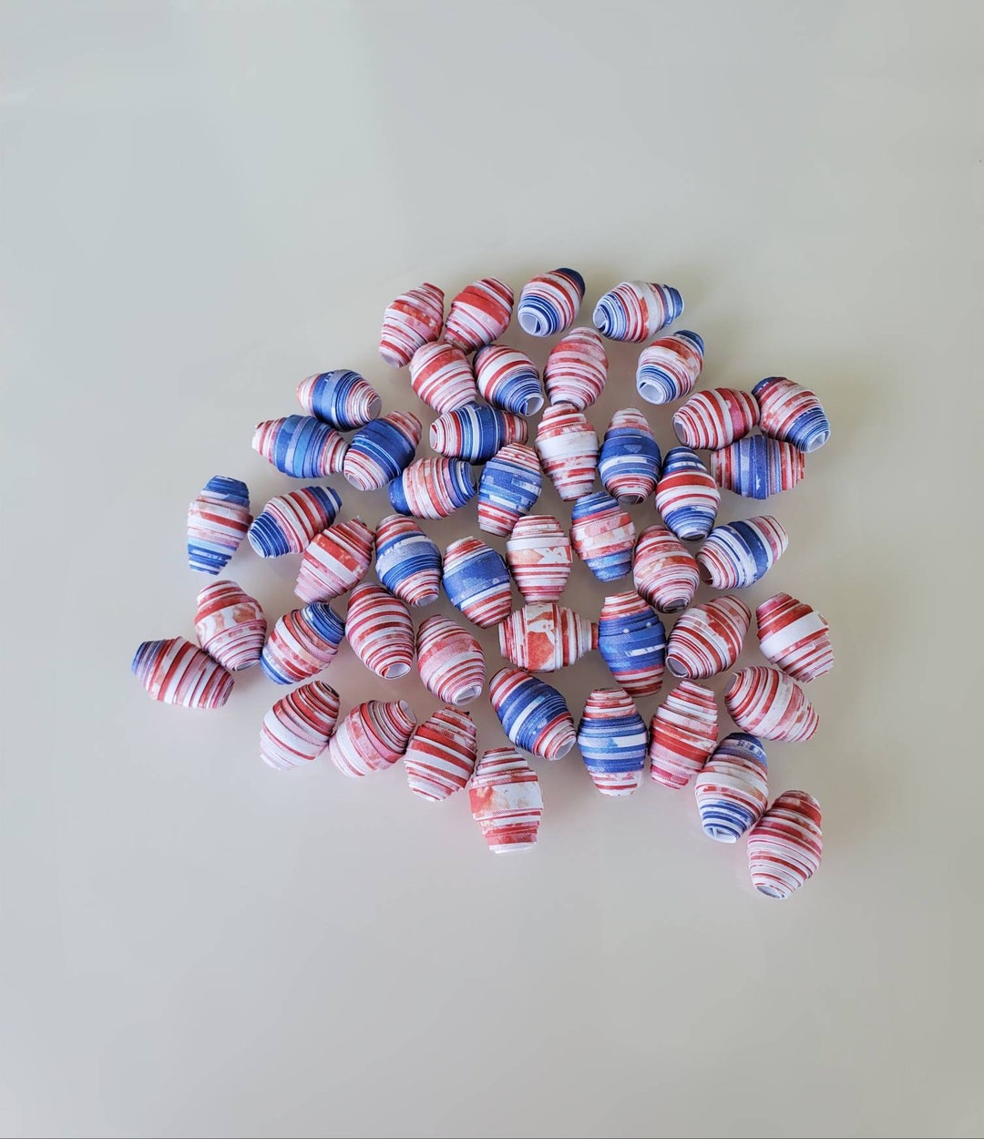 Paper Beads Recycled Paper Beads Americana Beads Etsy