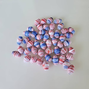Paper beads, recycled paper beads, Americana beads