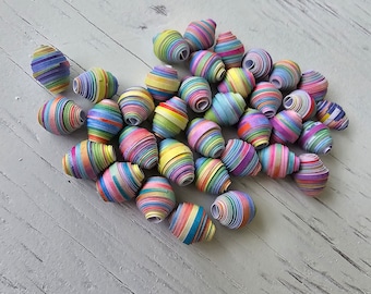 Paper beads, assorted beads, large hole bead