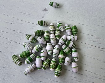 Paper beads to make handmade jewelry, recycled paper beads, diy adult craft kit