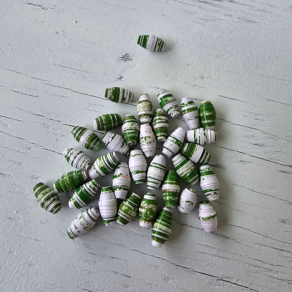 Paper beads to make handmade jewelry, recycled paper beads, diy adult craft kit