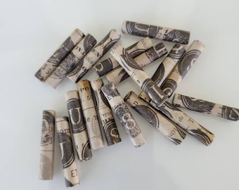 Paper beads, recycled paper beads, tube beads, antique beads