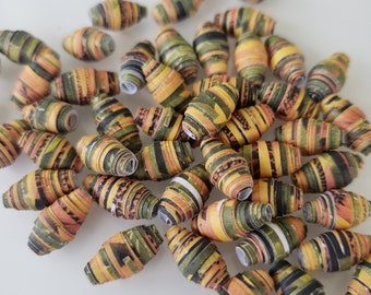 Paper beads, recycled paper beads, large hole beads