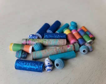 Paper beads, assorted beads, large hole bead