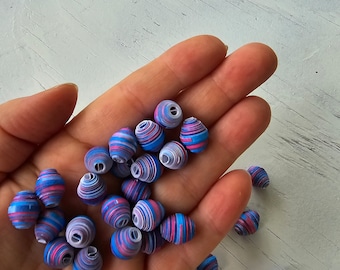 Paper beads, assorted beads, large hole bead