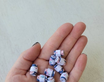 Paper beads to make handmade jewelry, diy adult craft kit, recycled paper beads