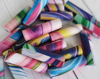 Recycled paper beads, paper beads, large hole beads