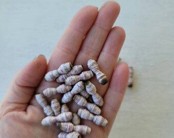 Double paper beads, recycled paper beads, diy adult craft kit