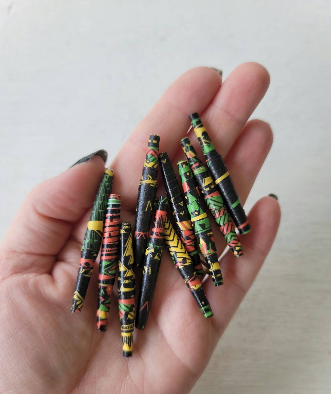 34 Recycled Crafts For Kids 3 Black paper beads to make handmade jewelry, recycled paper beads,…