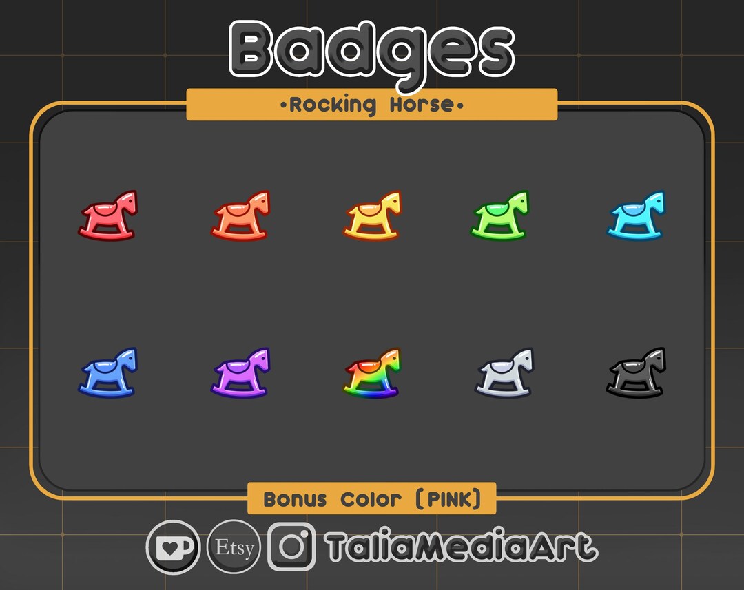 Rocking Horse Twitch Badges Set | Baby Theme | Instant Download ...