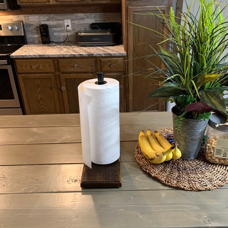 Industrial Paper Towel Holder Rustic Kitchen Decor Etsy