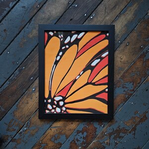 Monarch Butterfly Reduction Print Black Frame