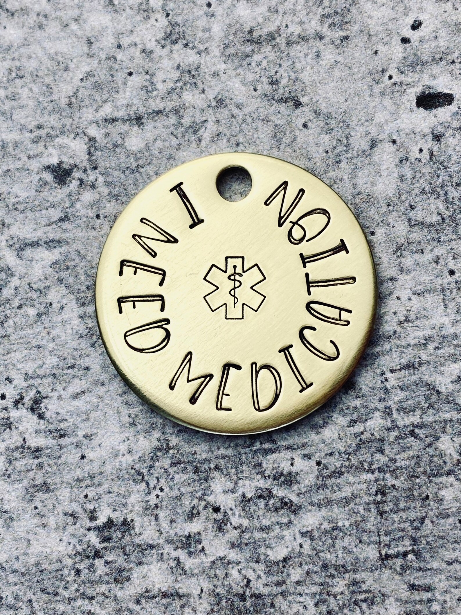 Medical Alert Pet Tag Hand Stamped Pet Tag Medical Alert Etsy