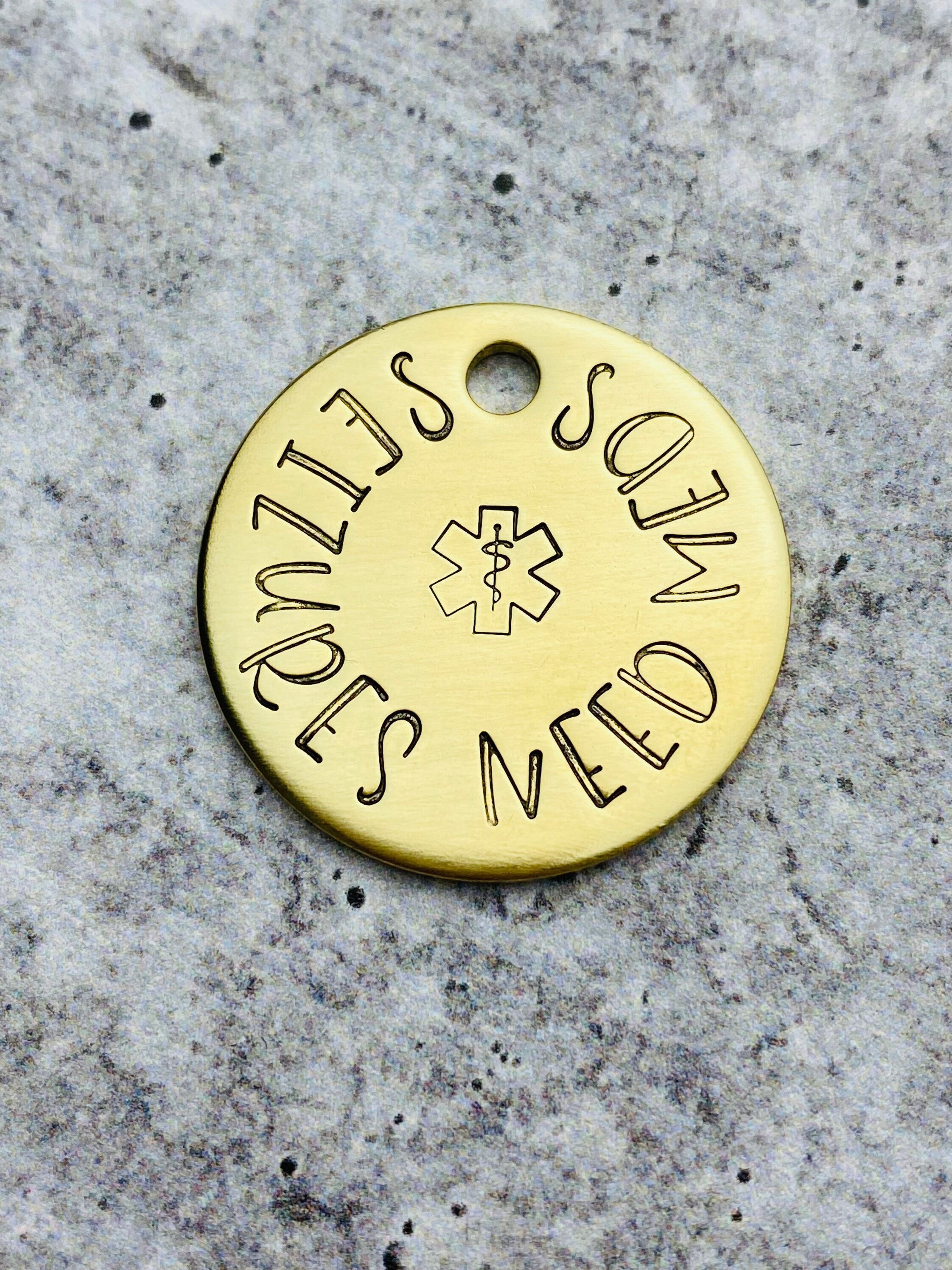Medical Alert Pet Tag Hand Stamped Pet Tag Medical Alert Etsy