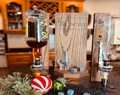 Liquor Dispenser: Wall Mount Red Oak Bourbon Bar Decor