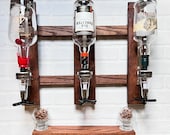 Bourbon Barrel Liquor Dispenser: Wall Mount Whiskey Bar Decor