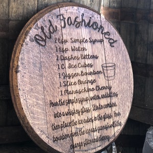 Mint Julep/Old Fashioned/Engraved Bourbon Drink Recipe/Bar Sign/Man Cave/Bar Decor/Gift/Gift For Him/Home Bar/Gifts For Her