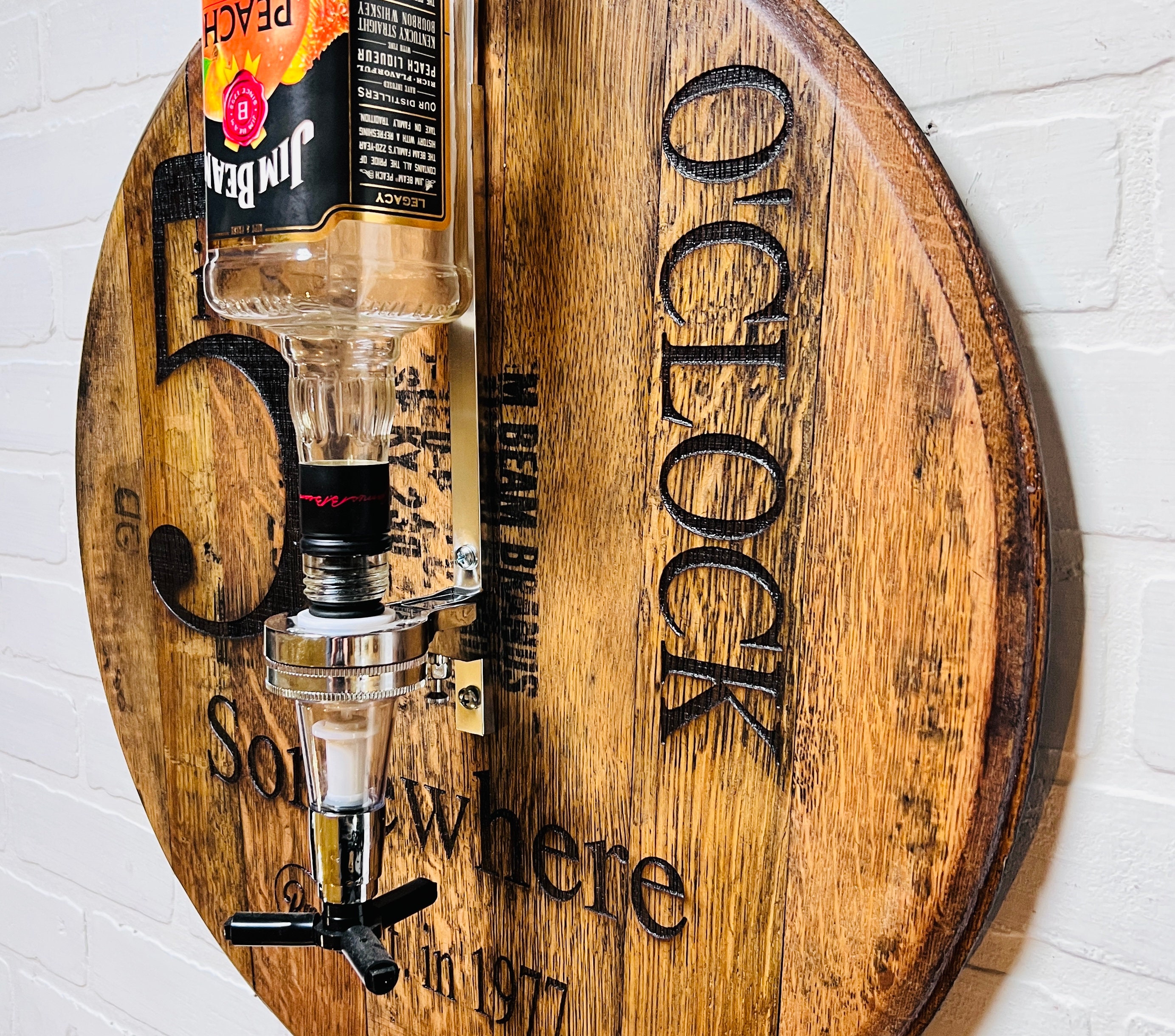 Whiskey Barrel/wall Mount Dispenser/wall Liquor Etsy