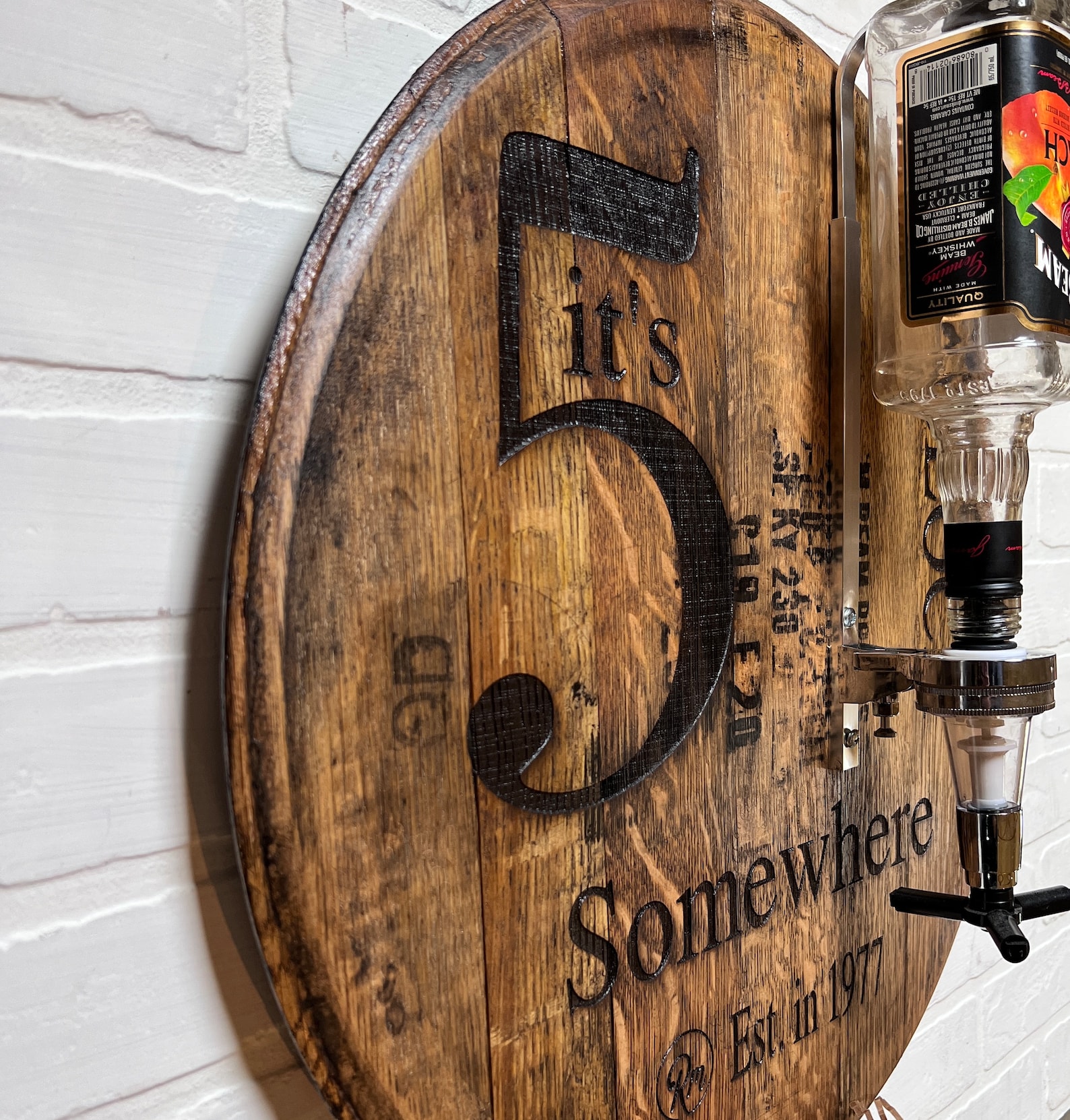 Whiskey Barrel/wall Mount Dispenser/wall Liquor Etsy