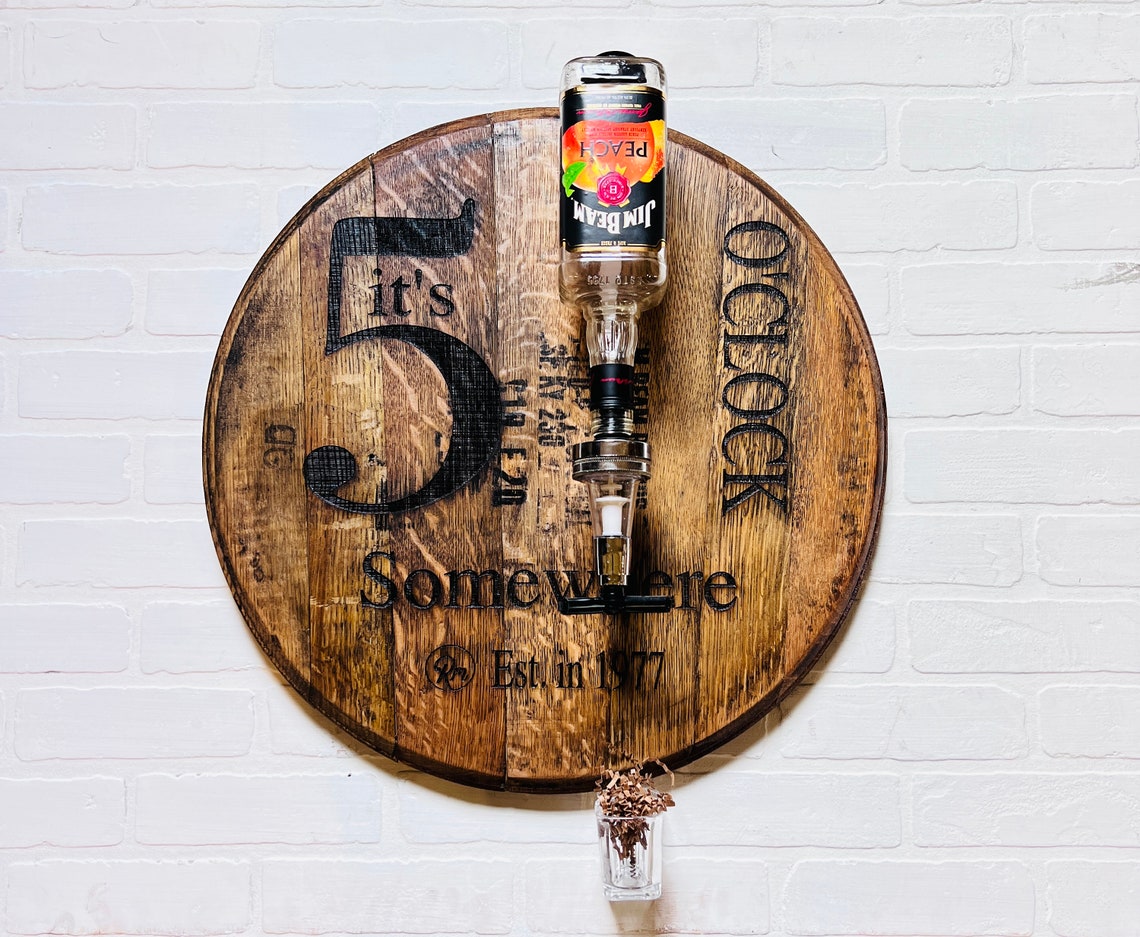 Whiskey Barrel/wall Mount Dispenser/wall Liquor Etsy