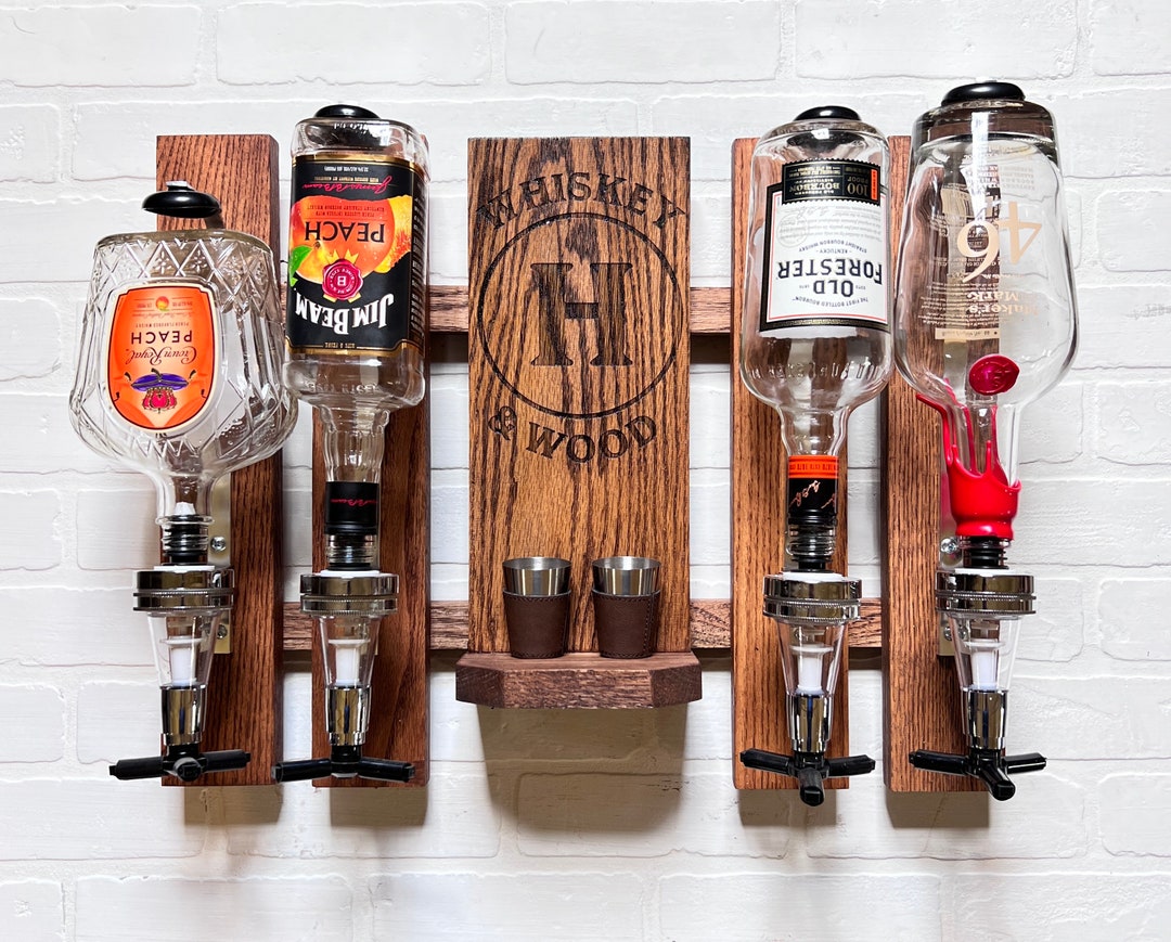 Liquor Dispenser red Oak whiskey Dispenser bourbon Dispenser wall Mount Dispenser bar Decor man Cave gifts for Him Etsy Australia
