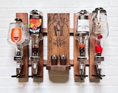 Red Oak Liquor Dispenser: Wall Mount Bourbon Bar Decor