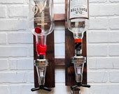 Bourbon Barrel Liquor Dispenser: Wall Mount Double Dispenser, Man Cave Decor