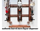 Bourbon Barrel Liquor Dispenser: Wall Mount Triple Shot Bar Decor