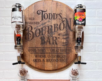 Authentic Bourbon BarrelLid/Irish Bar/Liquor Dispenser/Bar Decor for Home Bar/Man Cave Gifts/Dad