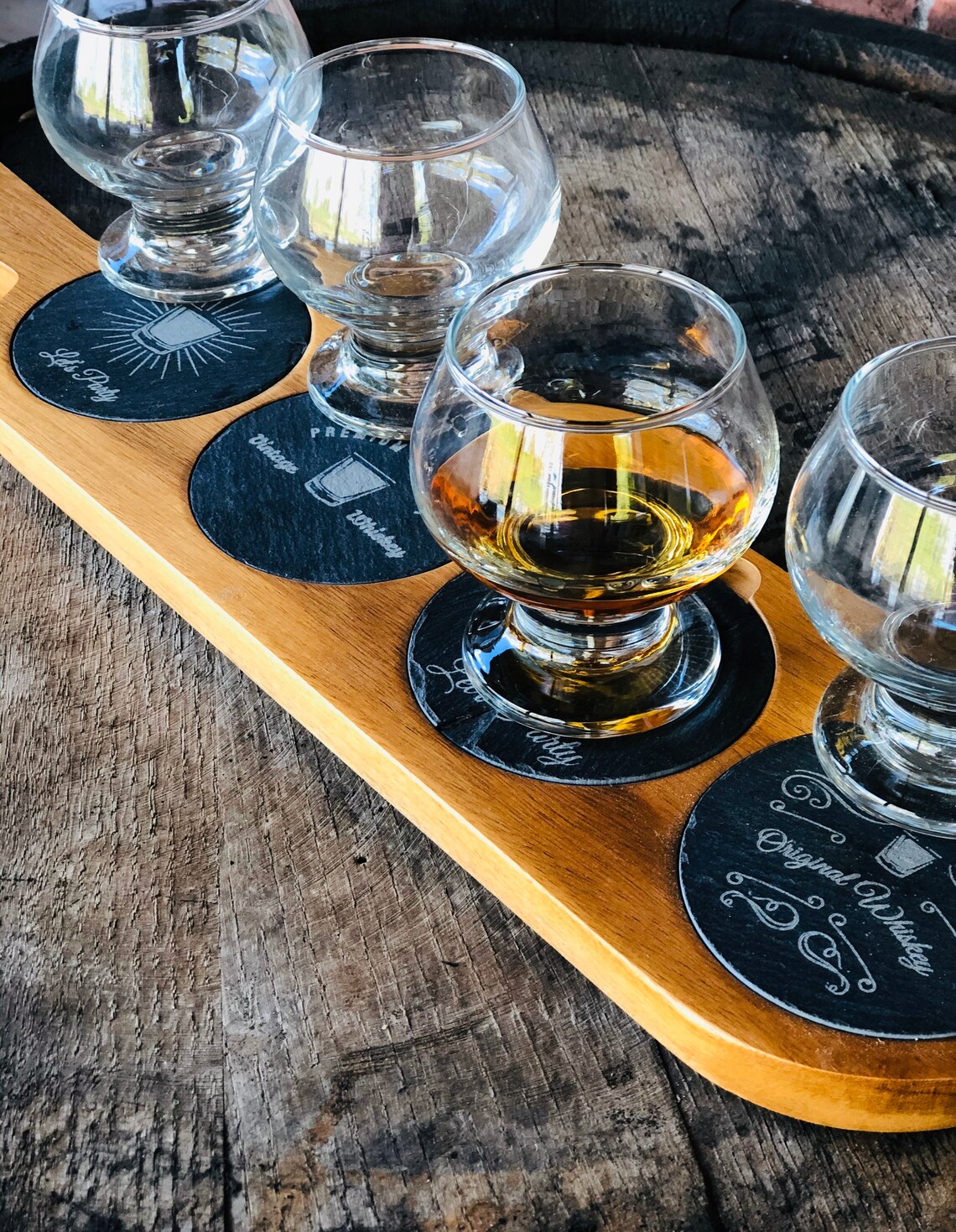 Whiskey Flight Board Liquor serving Tray Personalized Etsy