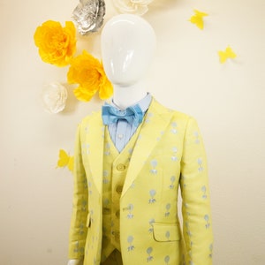 Boys Suit For Special Occasion, Yellow 3PC suit, Boys prom suit, Kids Suit