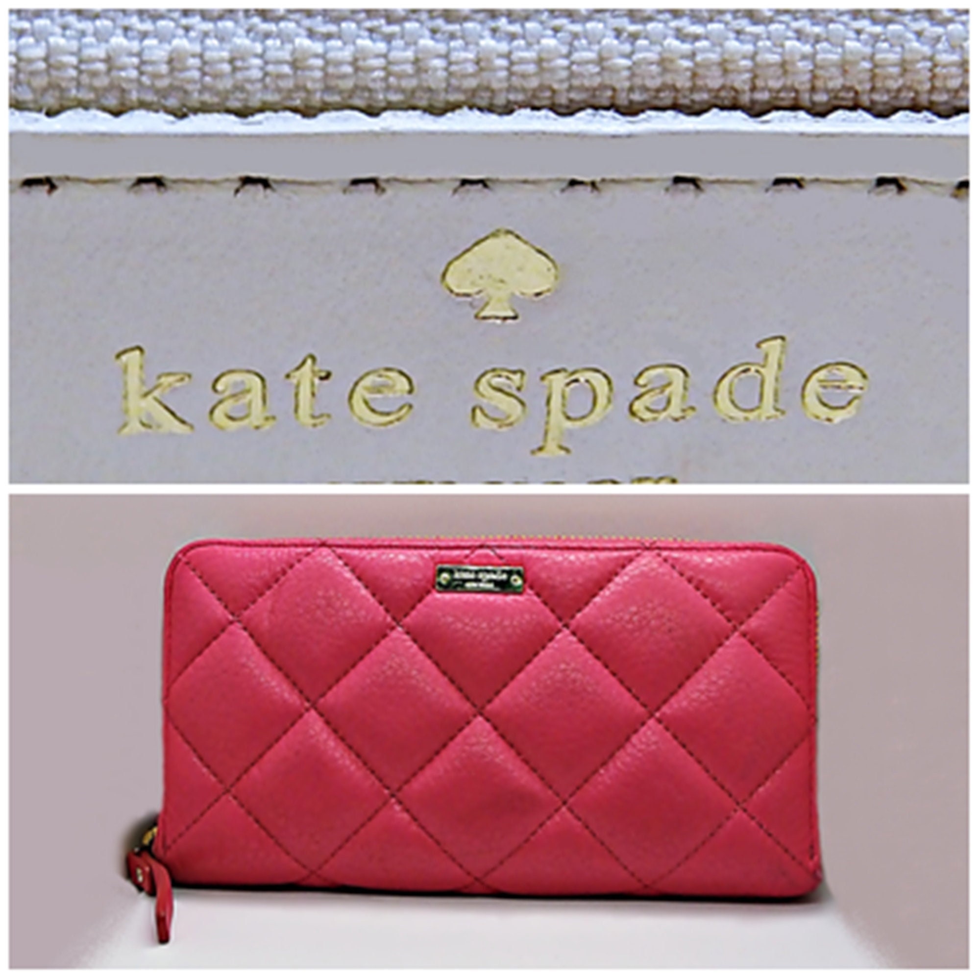 Kate Spade Staci Colorblock Printed Small Zip Around Wallet Burgundy Pink  Multi