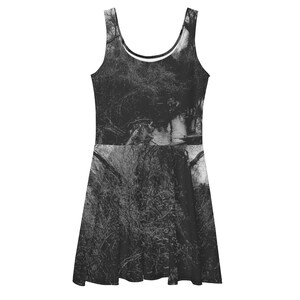 Black Metal Trees Skater Dress