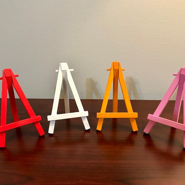 Mini Display Easel, Mini Decor Easels, Art Easel, Mini Wooden Easel, Mini Sign Stand, Pink Easel, Red Easel, White  Easel, Orange Easel