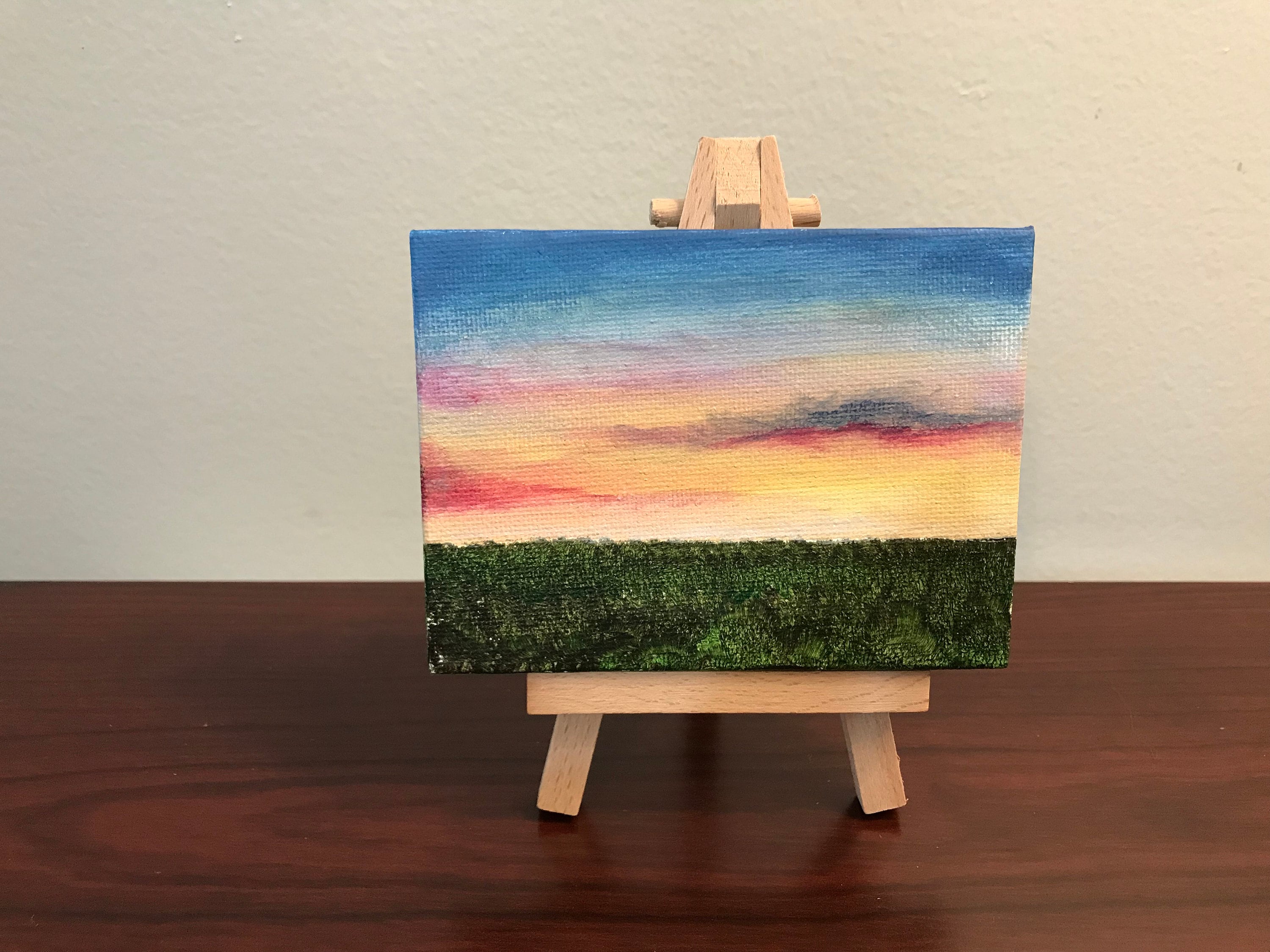 Little Abstract Painting Art 5x7 Acrylic on Mini Canvas — Katie