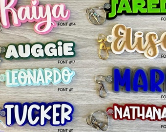 Rugzaknaamplaatje, acrylnaamplaatje, acrylsleutelhanger, luiertaslabel, lunchboxlabel, aangepast naamplaatje, gepersonaliseerde acrylsleutelhanger, naamplaatje
